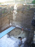 Drains in and base down